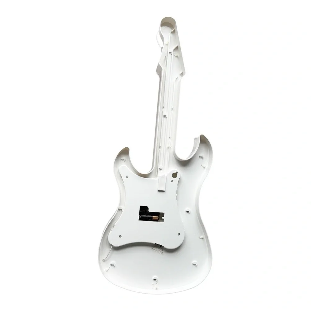 Guitar Neon light Vintage Plastic Wall Clock that’s 29” in length and 12” wide